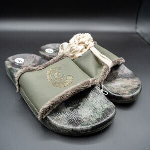 Johnny Was Calme Womens Camo Space Slide Sandals Flip Flop Shoes Sz 8M Boho